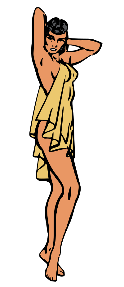 Lady in Yellow Towel clipart