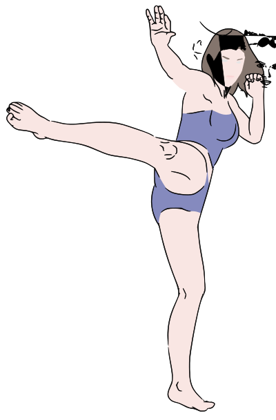 Lady Kicking - Colour Remix clipart