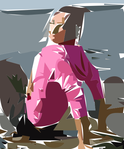 Lady looking at camera clipart