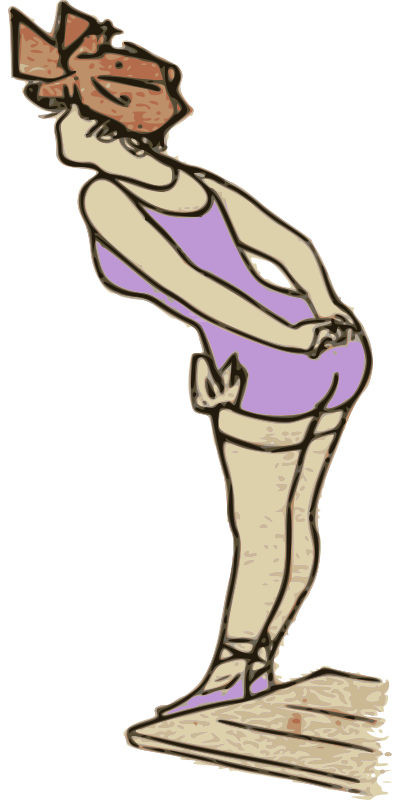 Lady Ready to Jump clipart
