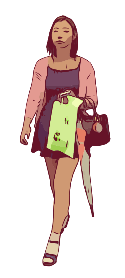 Lady Walking clipart