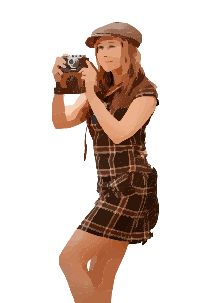 Lady with Camera clipart