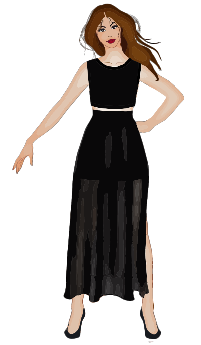 Lady with Hand Out - Isolated clipart