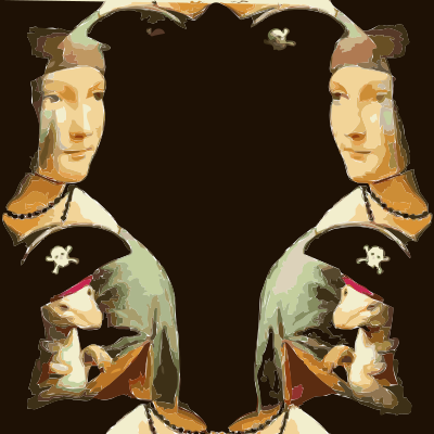 Lady with pirate ermine clipart