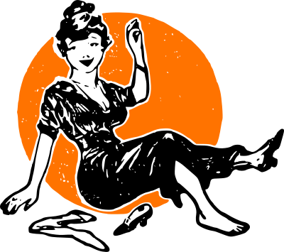 Lady with Shoes Off clipart