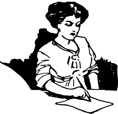 Lady Writing clipart