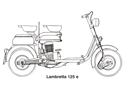 Lambretta 125 e, year 1953 clipart