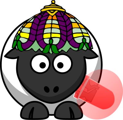 Lampshade and LED sheep clipart