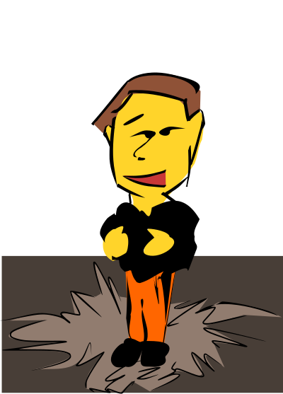 Landing man clipart