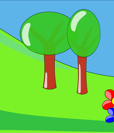 Landscape near the river clipart