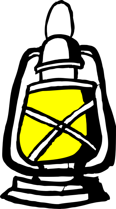 Lantern with yellow light clipart