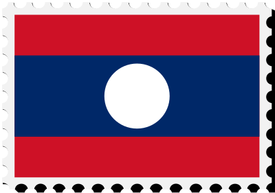 Laos flag stamp clipart