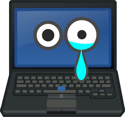 Laptop Crying Eye Contact clipart
