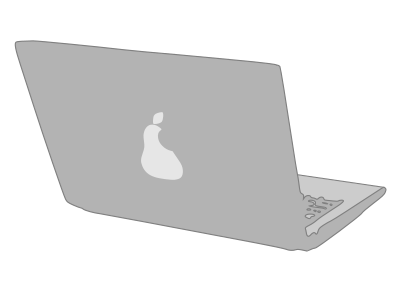 Laptop from rear clipart