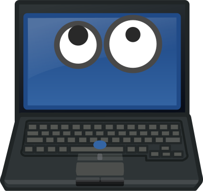 Laptop Looking Up clipart