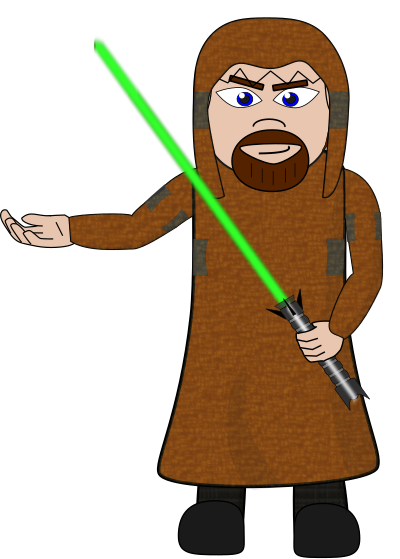 Laser Sword Salesman clipart