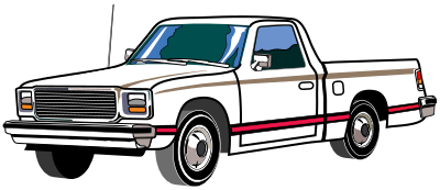 Late seventies pickup truck clipart