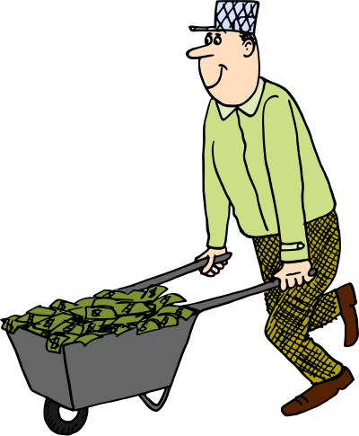 Laughing all the way to the bank (colour) clipart