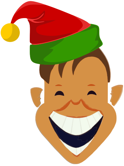 Laughing Christmas Elf clipart