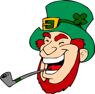 Laughing leprechaun clipart