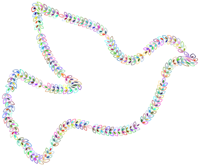 Laurel Peace Dove Prismatic clipart