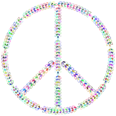 Laurel Peace Sign Prismatic clipart