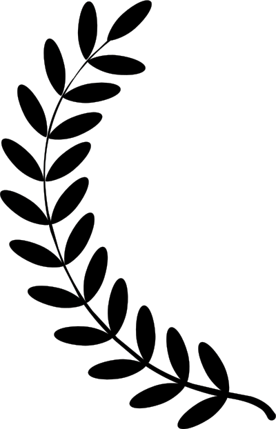Laurel wreath single twig clipart