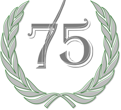 Laurel wreath with golden 75 clipart