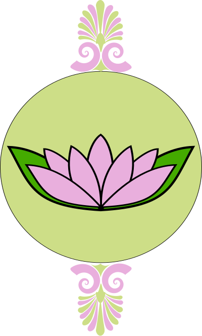 Lavender and green frame with lotus clipart