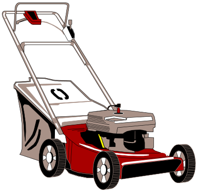 Lawnmower with bagger clipart