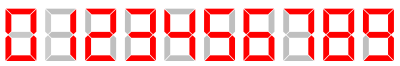 LCD 7-segment digits clipart