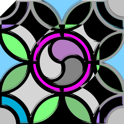 Leaded Glass Triskell color clipart