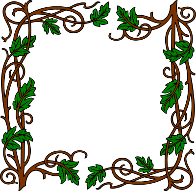 Leafy frame (colour) clipart