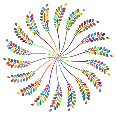 Leafy Vine Design Prismatic 3 clipart