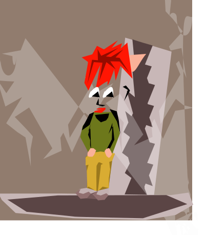 Leanig against a wall clipart