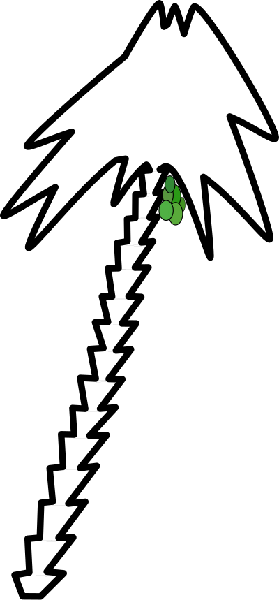 Leaning palm tree clipart