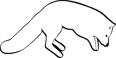 Leaping Arctic Fox clipart
