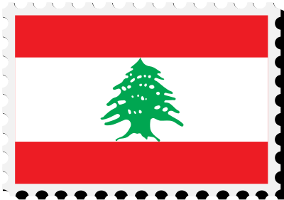 Lebanon flag stamp clipart