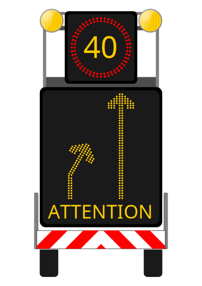 LED lorry - roadworks clipart