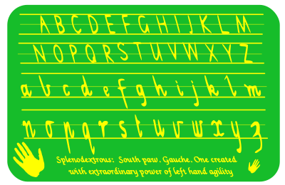 Left hand victorian cursive placemat clipart