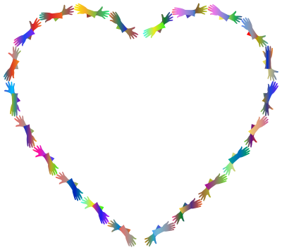 Lend A Helping Hand Heart Polyprismatic clipart