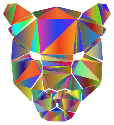 Leopard Head Silhouette Low Poly clipart