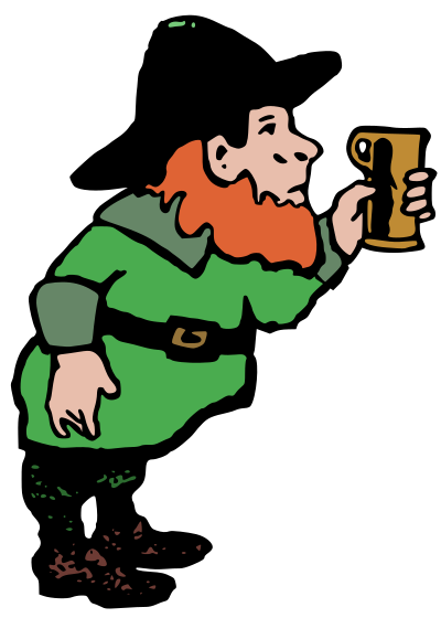 Leprechaun and Beer clipart