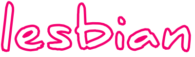 Lesbian in white text pink outline clipart