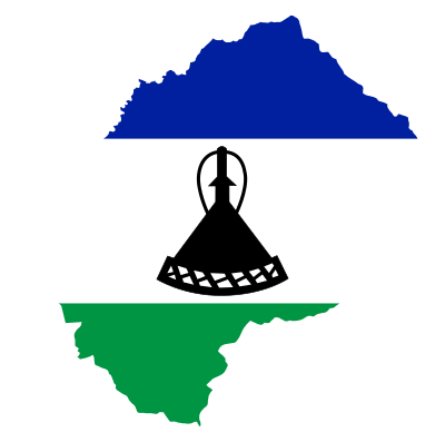 Lesotho Flag Map clipart