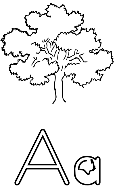 Letra A de Ã¡rbol clipart