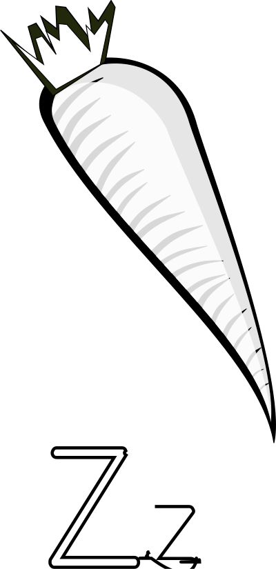 letra Z de zanahoria clipart