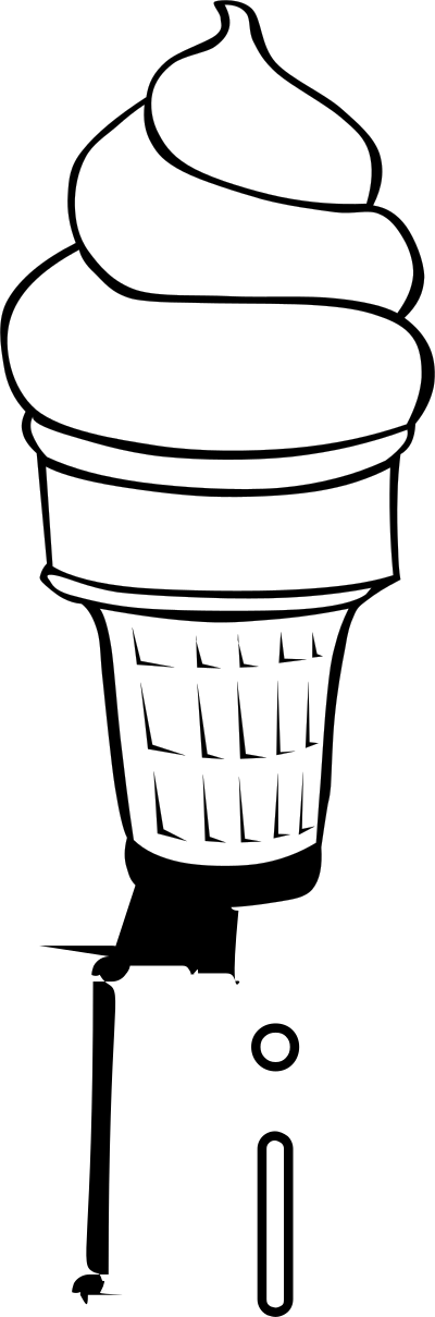Letter I for ice cream clipart