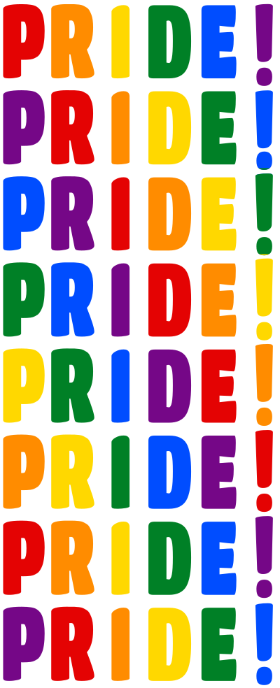LGBT+ Gay Pride letters on white clipart