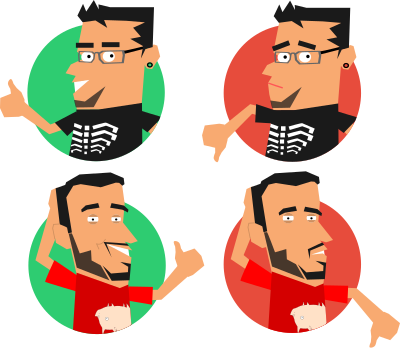 Luiz e Rafael - Like/Dislike clipart